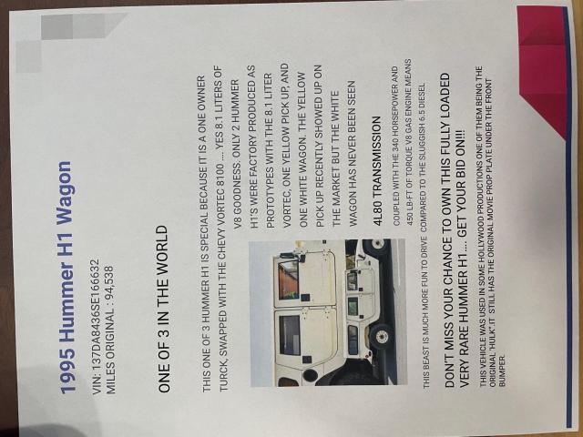 AMERICAN GENERAL H1 HMCS  *137DA8436SE166632*